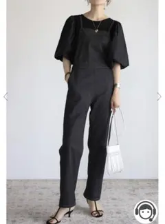 【新品タグ付】バックリボンデニムオーバーオール　ボンジュールサガン