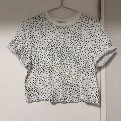 stradivarius ドット　Tシャツ　ホワイト　白　XS