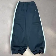 90s NIKE トラックパンツ ワイドパンツ ブラック y2k 海外