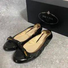 美品）PRADA ピンク 黒 リボン フラットシューズ 楽天市場】プラダ シューズ（レディース靴｜靴）の通販