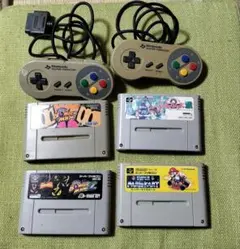 スーパーファミコン ゲームソフト 4本 コントローラー付き