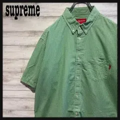 【即完売モデル】シュプリーム☆ロゴタグ　人気デザイン　チェック半袖シャツ
