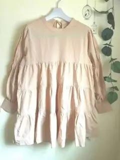 新品未使用☆RAYCASSIN チュニック フリルブラウス ベージュ フリー