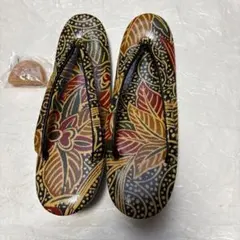 花柄レトロ草履 替え底プレート付