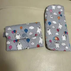 パグ柄 小物入れ 2点セット