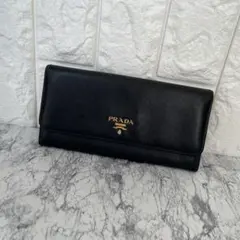 美品 PRADA プラダ サフィアーノ レザー マルチカラー 長財布 黒