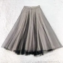 SNIDEL スナイデル チュール スカート ロング ドット 黒 水玉