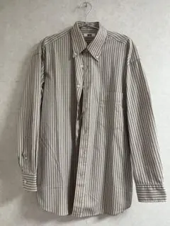 UNIQLO U ワイドフィットストライプシャツ M コットンリネン ビンテージ