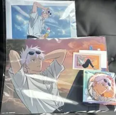 呪術廻戦 セガラッキーくじ　クリアファイル 缶バッジ　ステッカー　五条悟