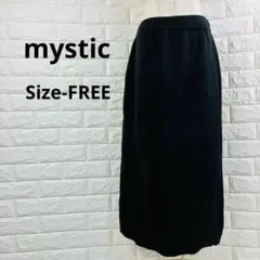 ミスティックmystic ブラック タイトスカート スリット入り厚手生地FREE