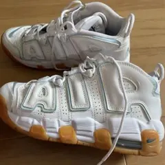 値下げ！NIKE AIR MORE UPTEMPO ホワイト ガムソール24cm
