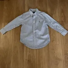Ralph Lauren 長袖ボタンダウンストライプ柄シャツ 4T