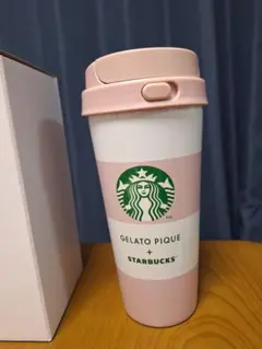 gelato pique　ボーダーステンレスTOGOボトル　ピンク　473ml