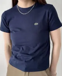 LACOSTE 半袖 Tシャツ ネイビー ワンポイントロゴのサムネイル