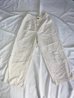 COLZA ワイドパンツ 裏地付きアイボリー サイズM