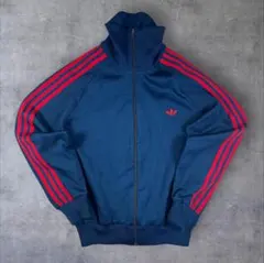 80s adidas アディダス トラックジャケット ネイビー デサント製 1号
