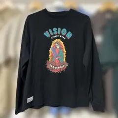 VISION STREET WEAR・ロンT・長袖カットソー・ブラック・Lサイズ