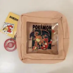 3COINS ポケモン30周年 ミニポーチ リザードン進化柄