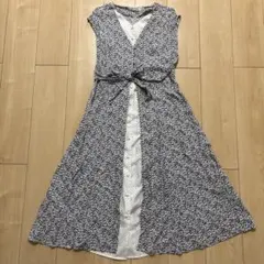 フラワープリント ノースリーブロングワンピース ミッシュマッシュ