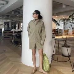 シールームリン コットンウォッシュボタンダウンタックシャツ 白 S