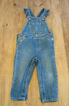 美品GAP デニムオーバーオール （フリル付き）18〜24month