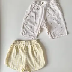 アプレレクール　レモン柄　韓国子供服　ギンガムチェックパンツ 2点セット