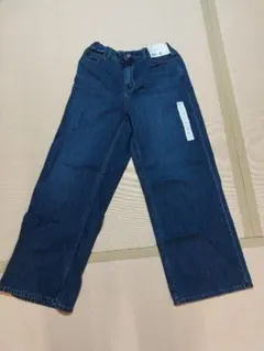 ユニクロ150cm ワイドフィットストレートジーンズ　ファスナー付