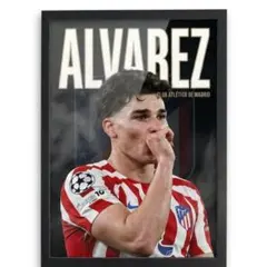 即日発送 Julian Alvarez アトレティコ A4 額装ポスター
