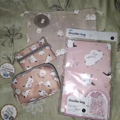 シマエナガ柄小物セット4点。