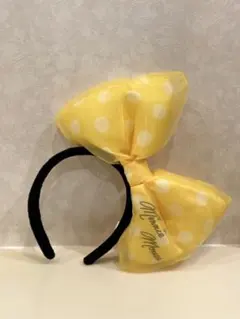 カチューシャ フリー ミニー　黄色のビッグリボン デカリボン