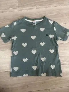 ＊プチバトー＊ハートTシャツ　グリーン　3ansのサムネイル