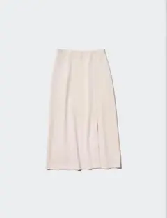 ストレッチダブルフェイススリットスカート（丈標準76～80cm） ホワイト