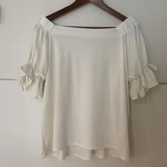 オフショルダー 半袖 ブラウス ホワイト Mサイズ　philter