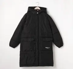 ブラックダウンコート フード付き