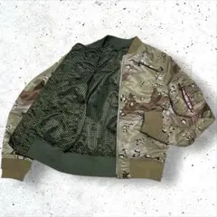 希少✨ALPHA チョコチップカモ リバーシブル MA-1 迷彩　S