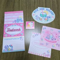 昭和レトロ　平成レトロ　サンリオ　フレッシュパンチ　メモ帳　シール