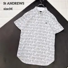 St ANDREWS レディース 半袖 ポロシャツ 総柄 ネイビー M - メルカリ