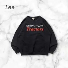 Leeスウェットプリントロゴ裏起毛クルーネックvintage古着L黒ブラック