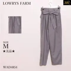 LOWRYS FARM パンツ テーパード リボン ハイウエスト フロントジップ