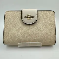 未使用　ミディアム 財布　コーナー ジップ ウォレット・シグネチャー キャンバス