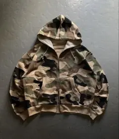 ウッドランドカモダブルフェイスジップパーカー