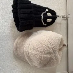 ボアキャップ ニット帽 2点セット