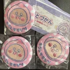 【未開封】こびとづかん ファンシー刺繍缶バッジ　カクレモモジリ3点セット