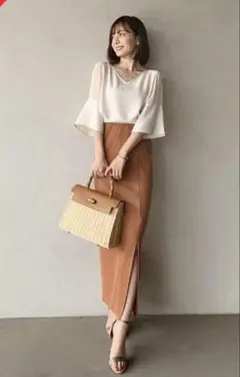 NOBLE シースルー袖 ブラウス