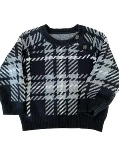 COMME CA ISM チェック柄ニットセーター 80 薄手のズボン80㎝