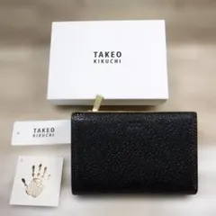 タケオキクチ 定価19800円 ファスナー二つ折り財布 セミ長財布イタリア牛革のサムネイル