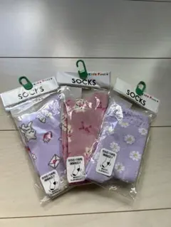 Kids Forest キッズ靴下 3足セット（ウサギ・花柄）