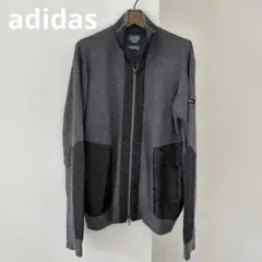アディダス adipure 切替ジップアップセーター グレー ゴルフウェア
