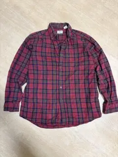 90' カナダ製 LL.Bean 赤 チェック ネルシャツ M