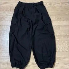 カーゴパンツ ブラック ウエストゴム